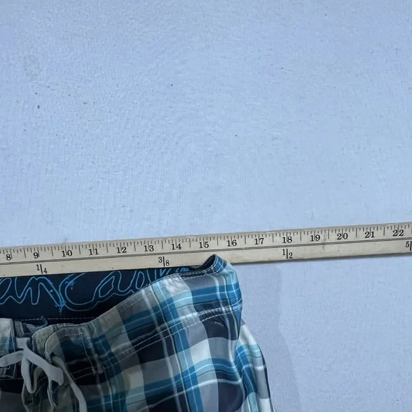 American Eagle Men Plaid Board Shorts Summer Beach Size 32 - Picture 7 of 9